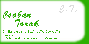 csoban torok business card